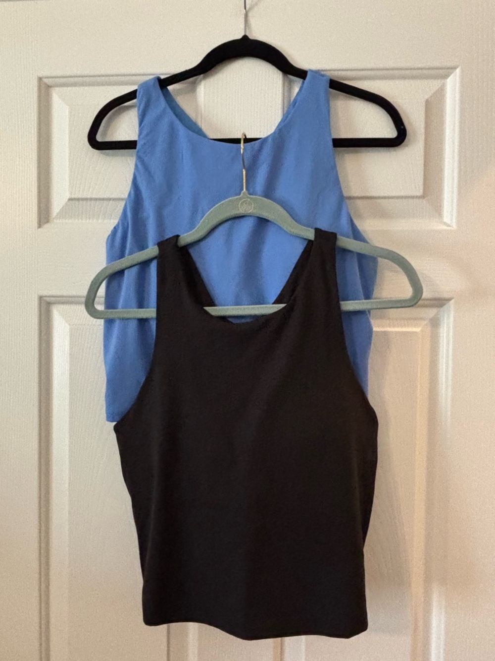 2 Jockey Blue and Black Sports Bra Tank with Removable Inner Bra